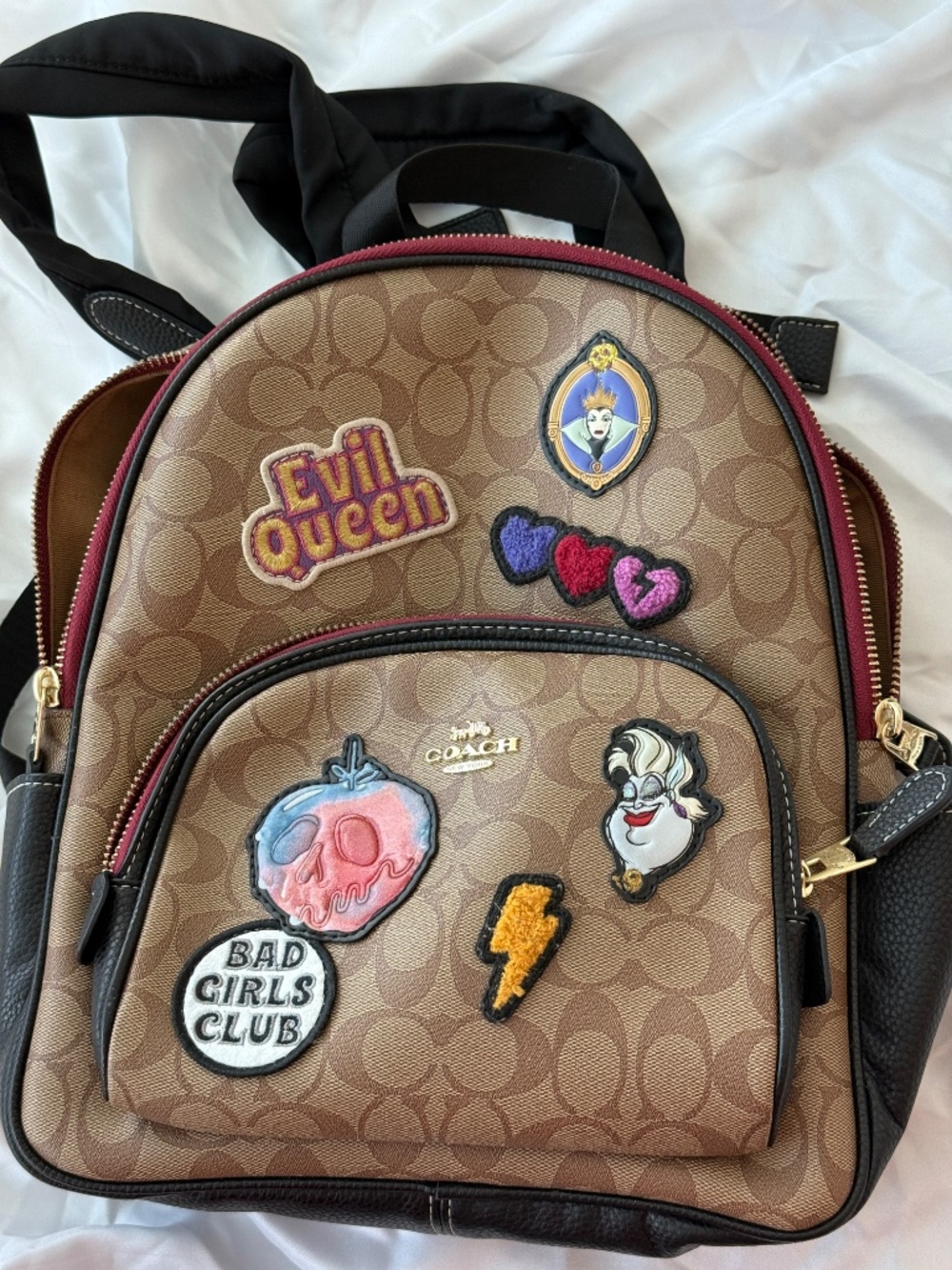 Disney X Coach Court Backpack In Signature Canvas With Patches